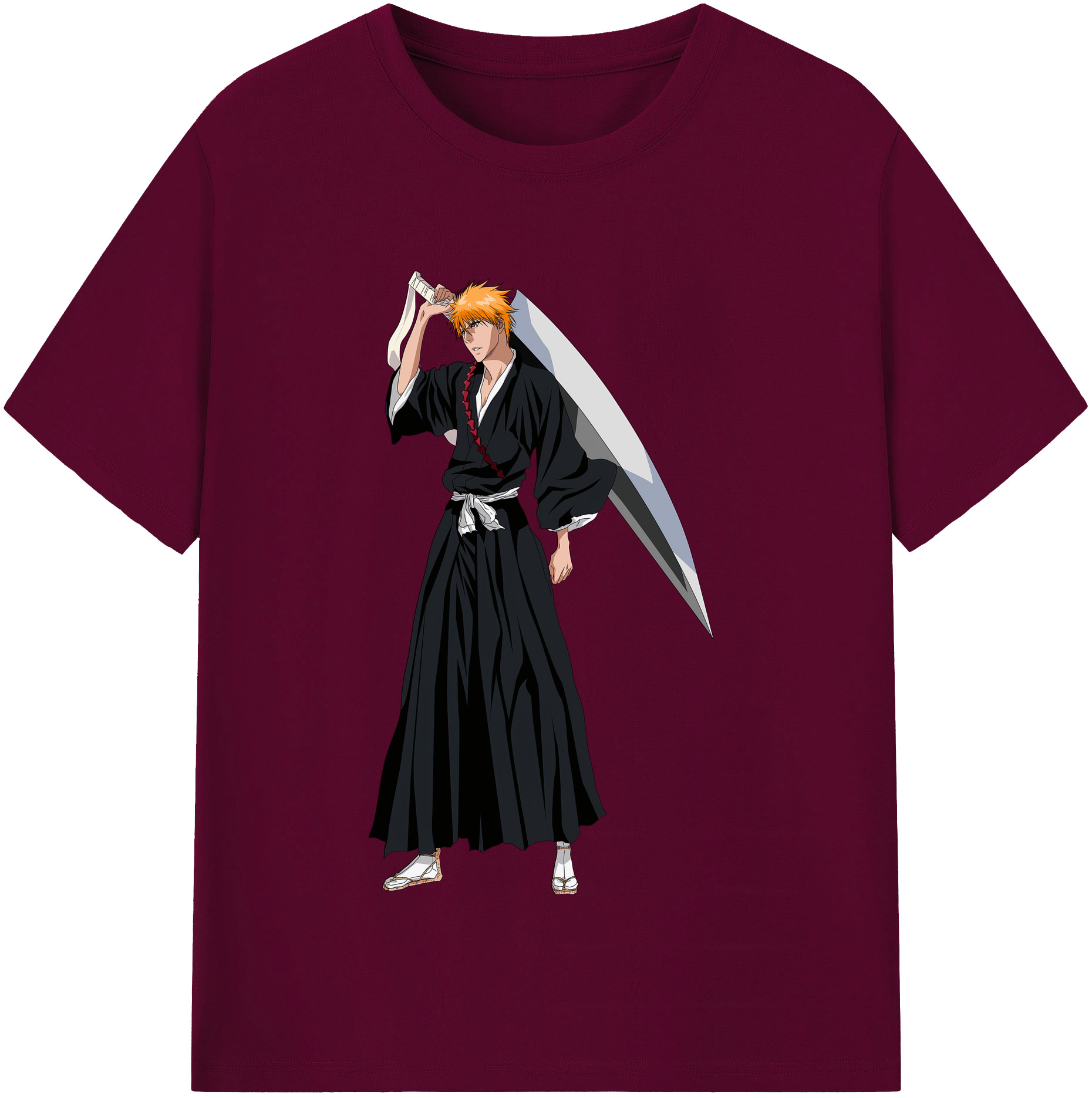（画像用） ブリーチ 黒崎一護（くろさき いちご）BLEACH Kurosaki Ichigo レディースカジュアルプリントTシャツ（綿100％）